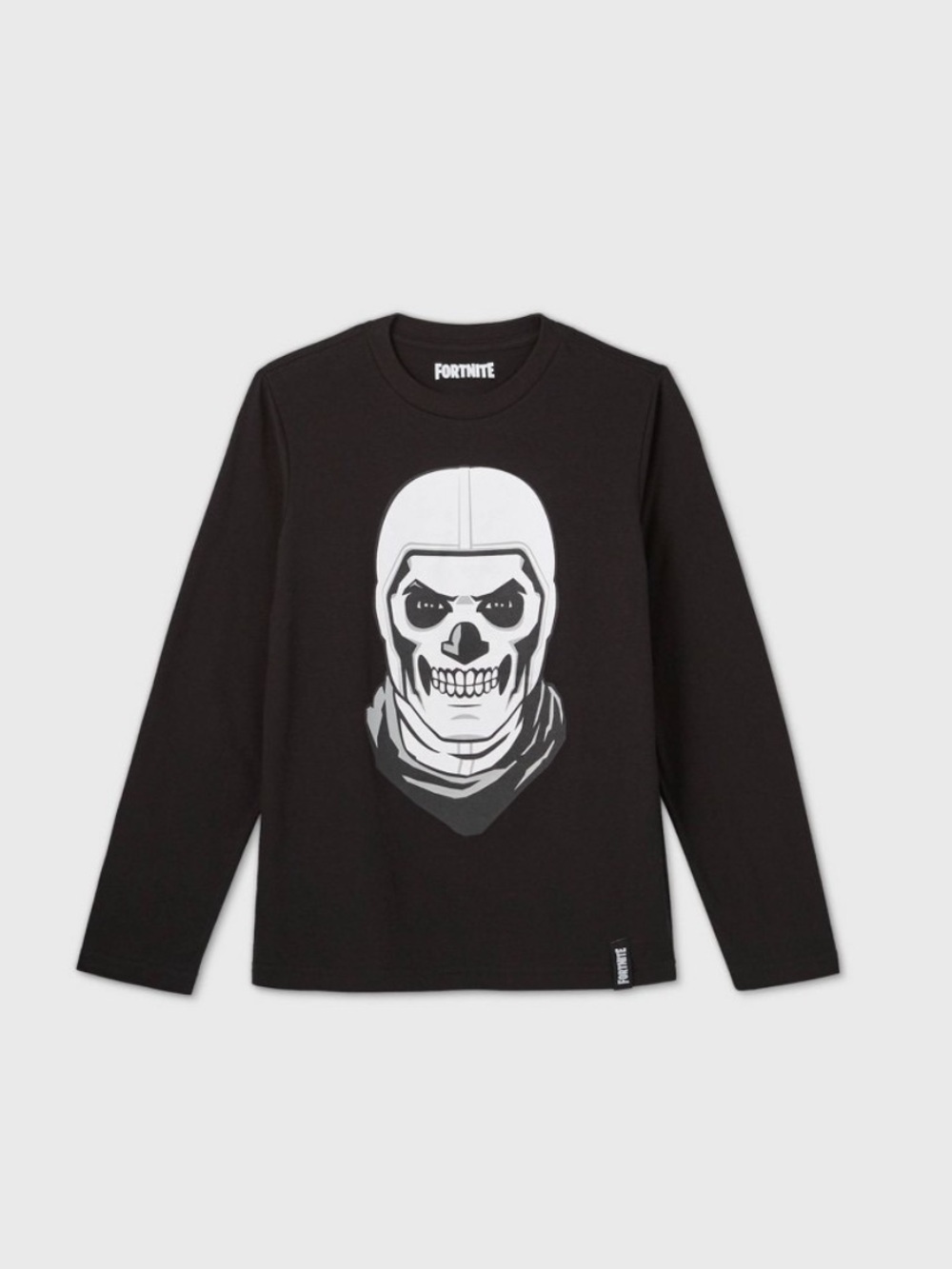 Fortnite Black Skull Trooper Long Sleeve Graphic Tee Boys Size Large